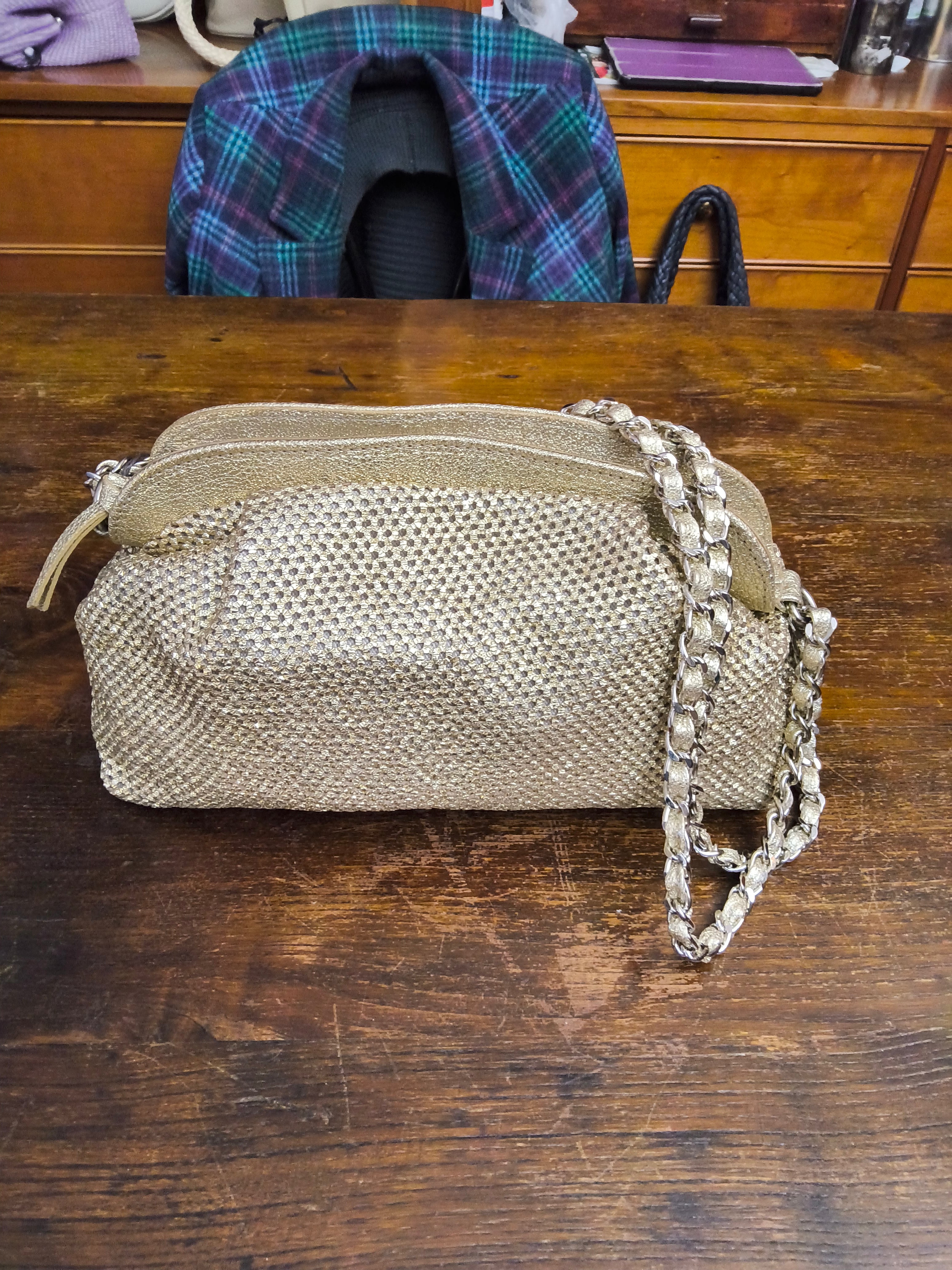 Reptile's House laminated clutch bag