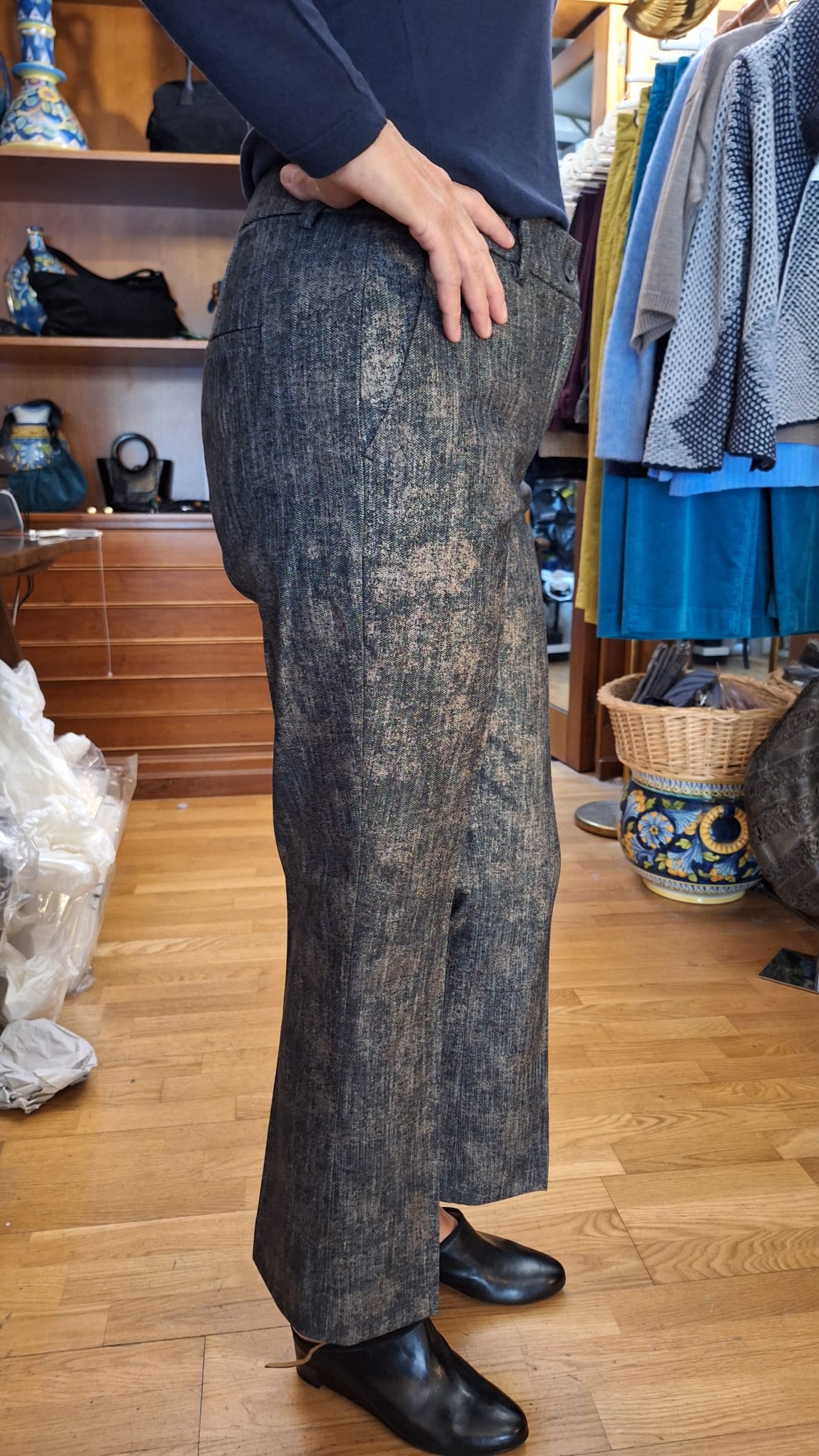 Pantalone effetto "spalmato"