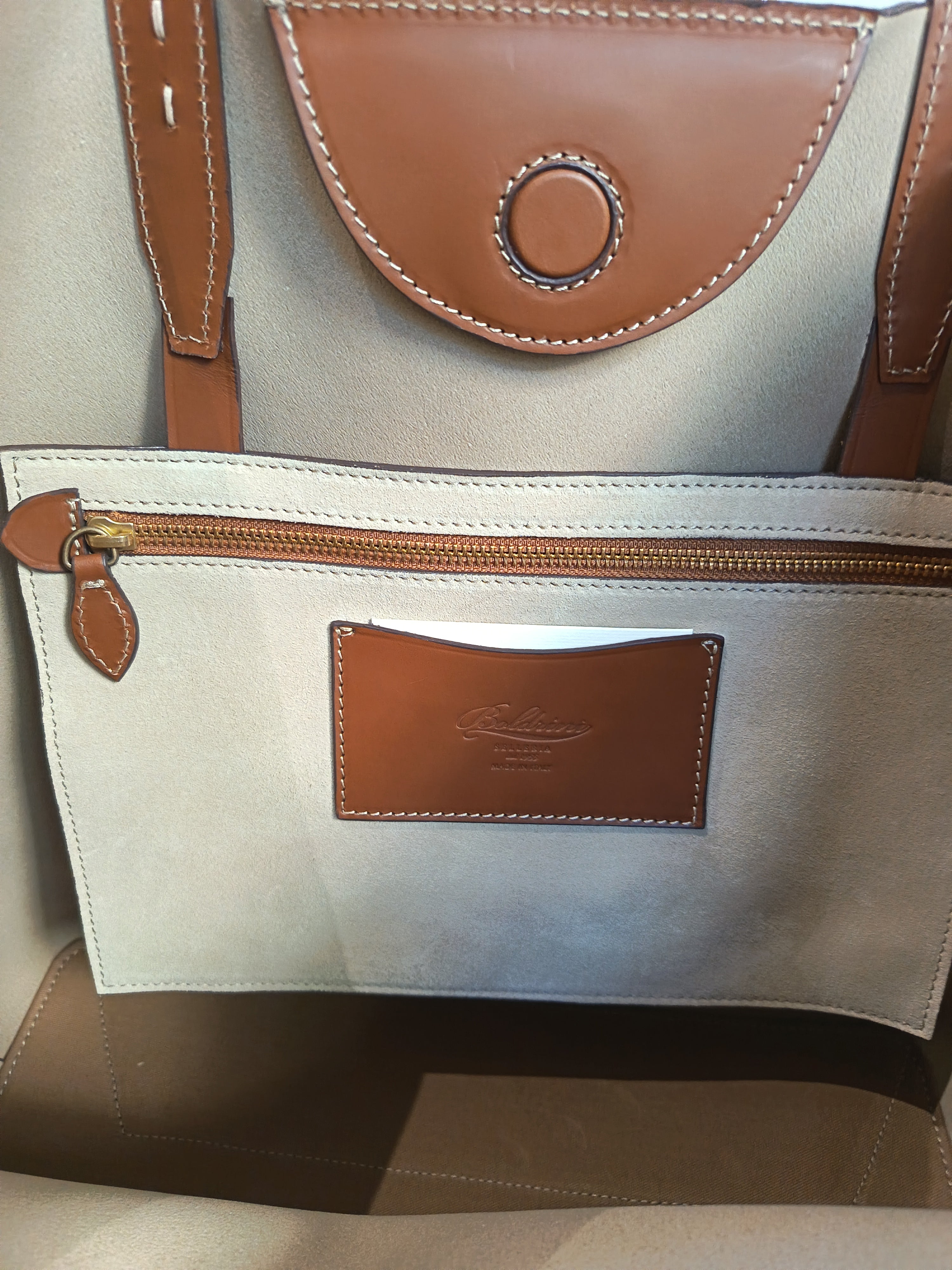 Shopper grande camoscio