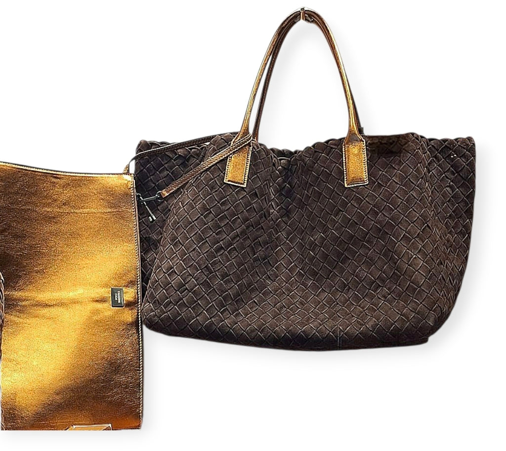 Shopper grande camoscio