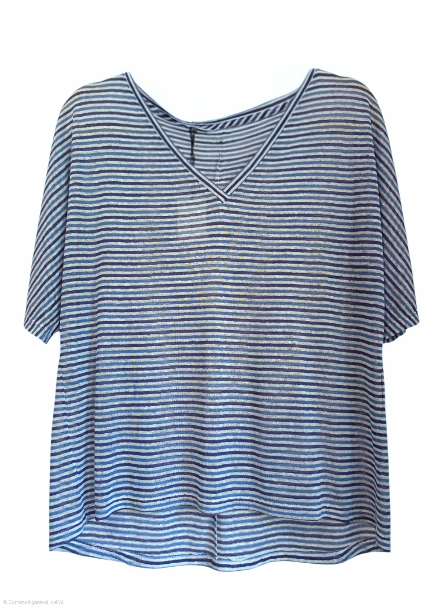 T-shirt righe scollo a V