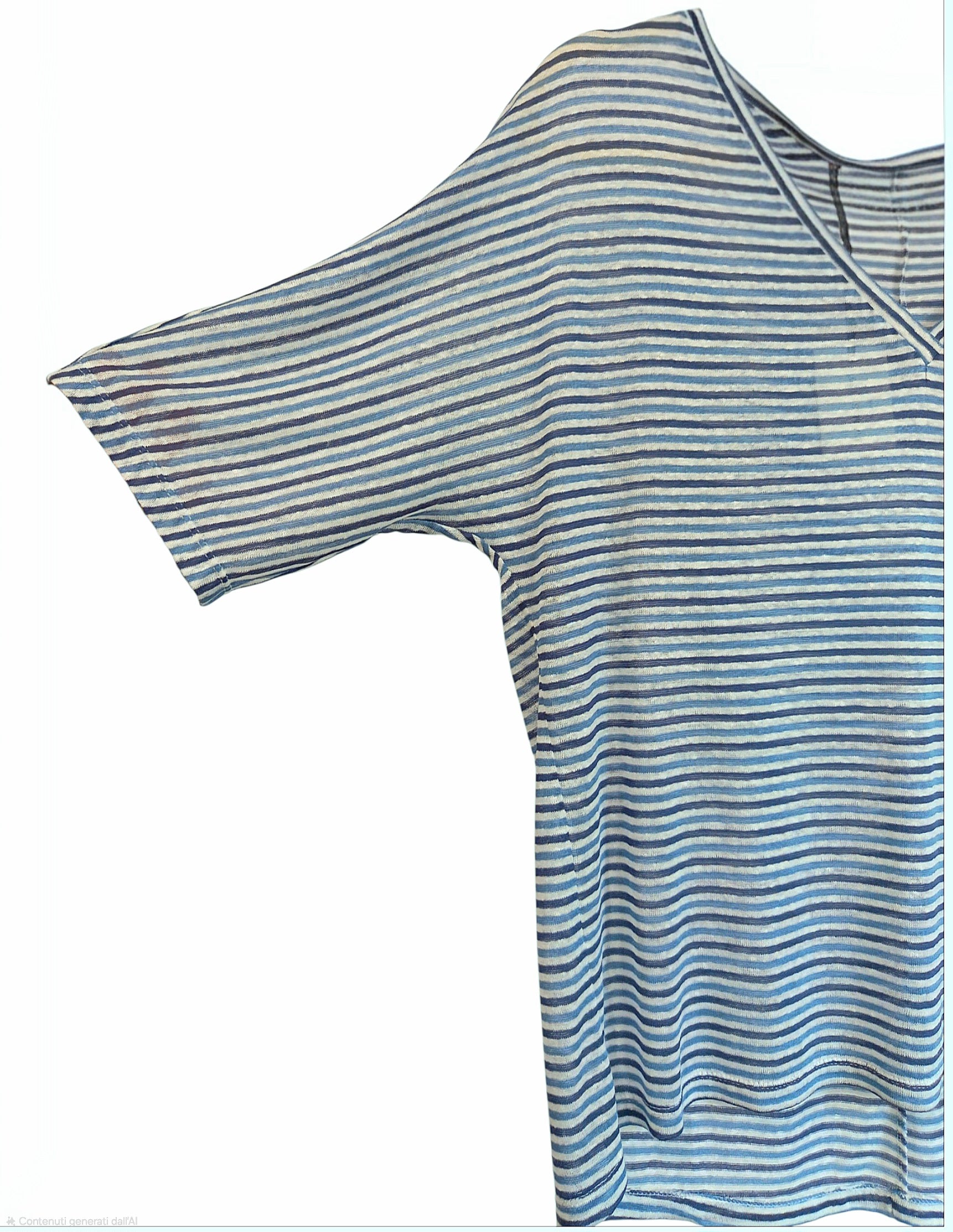 T-shirt righe scollo a V