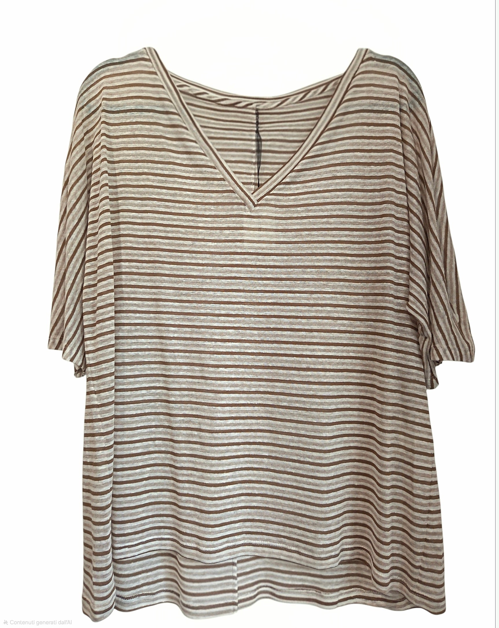 T-shirt righe scollo a V