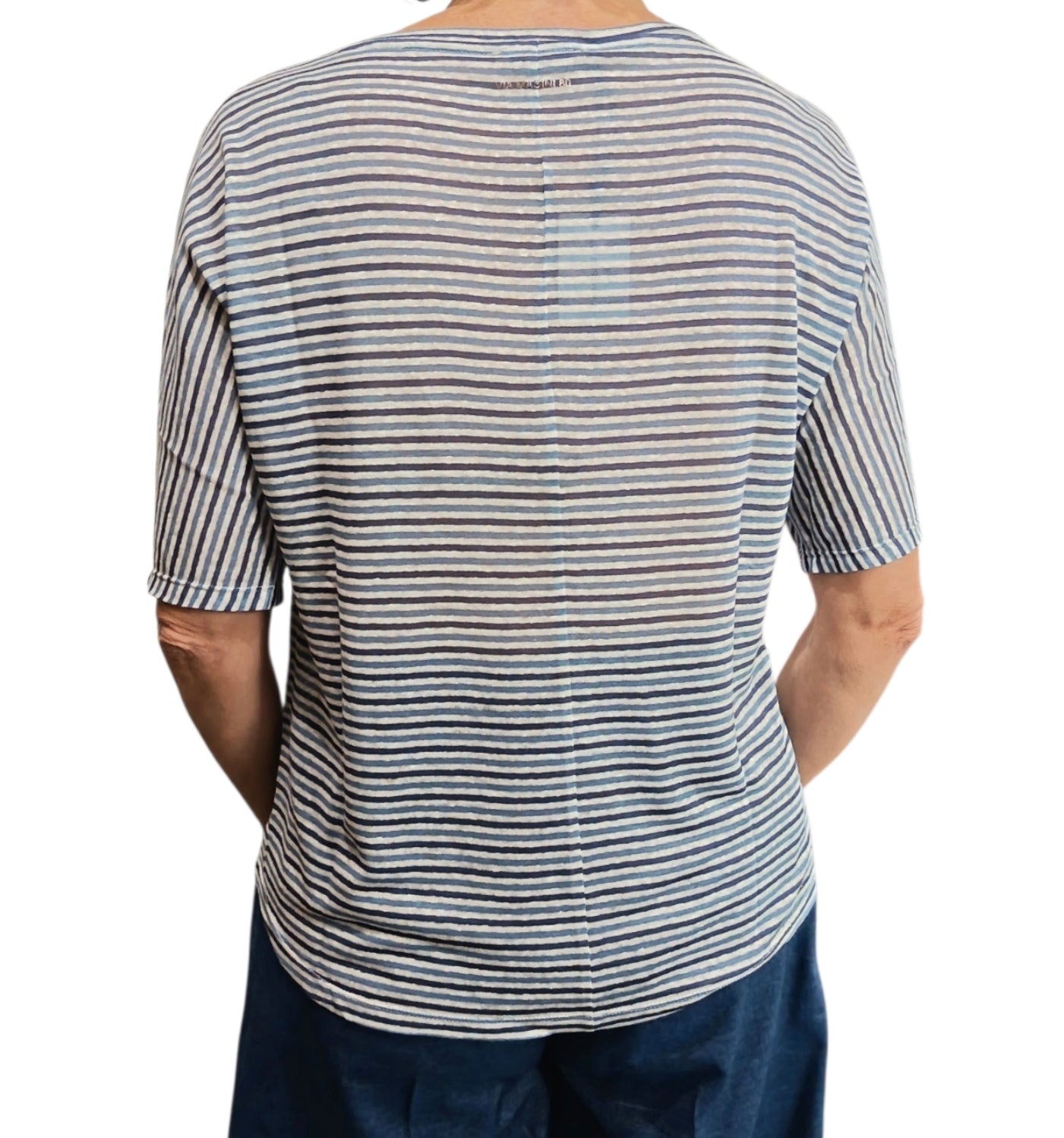 T-shirt righe scollo a V